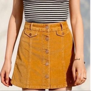 BDG (Urban Outfitters) Mustard Yellow Corduroy Skirt Size 4